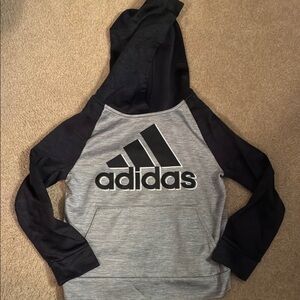 Boys size 8 small Adidas Gray and Black Hoodie